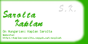 sarolta kaplan business card